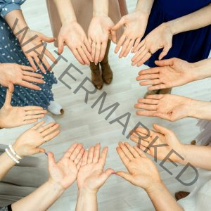 Reiki Play Day Group Circle of hands palms up