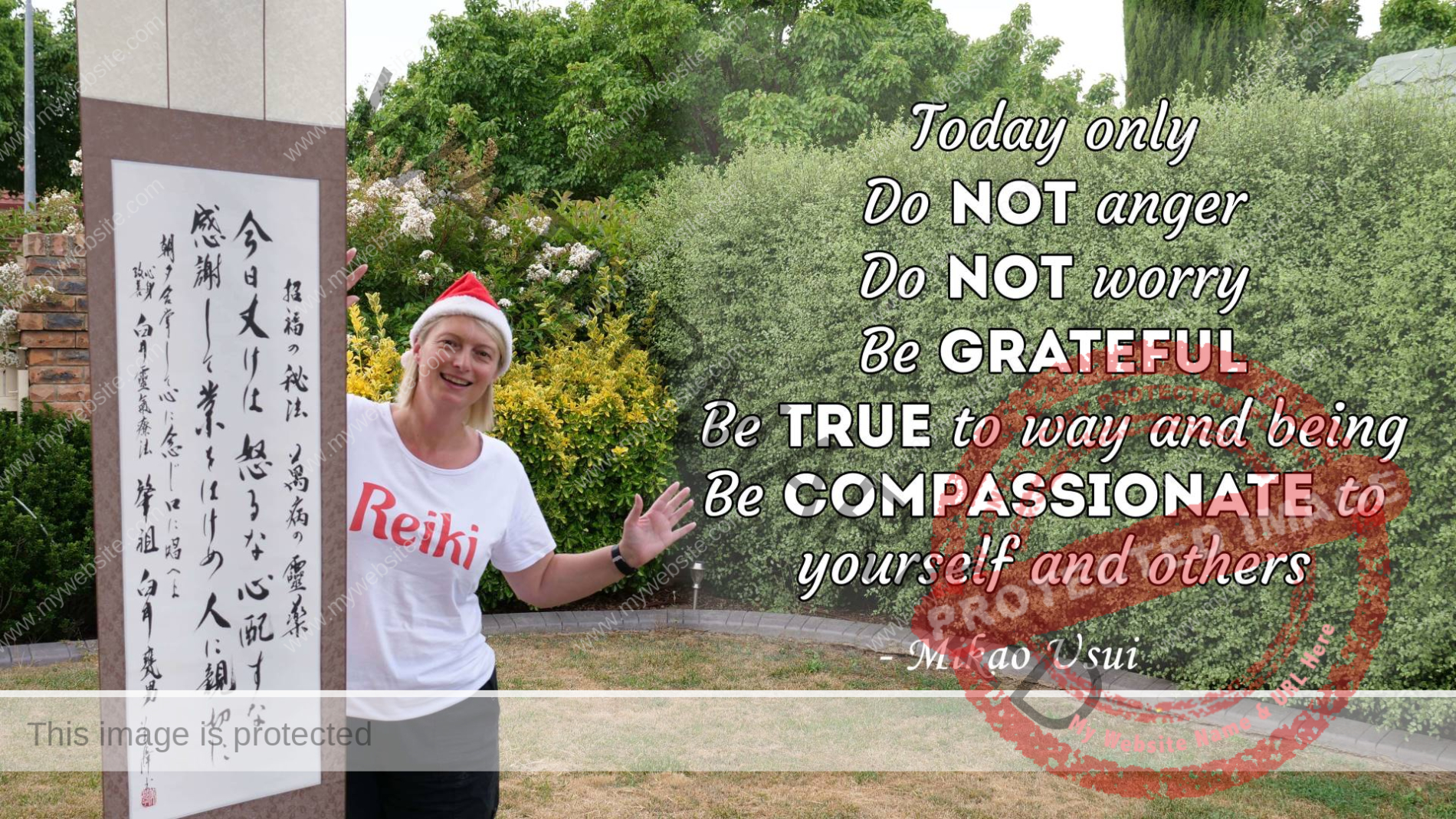 Diana Fels Reiki Japanese Precepts Scroll