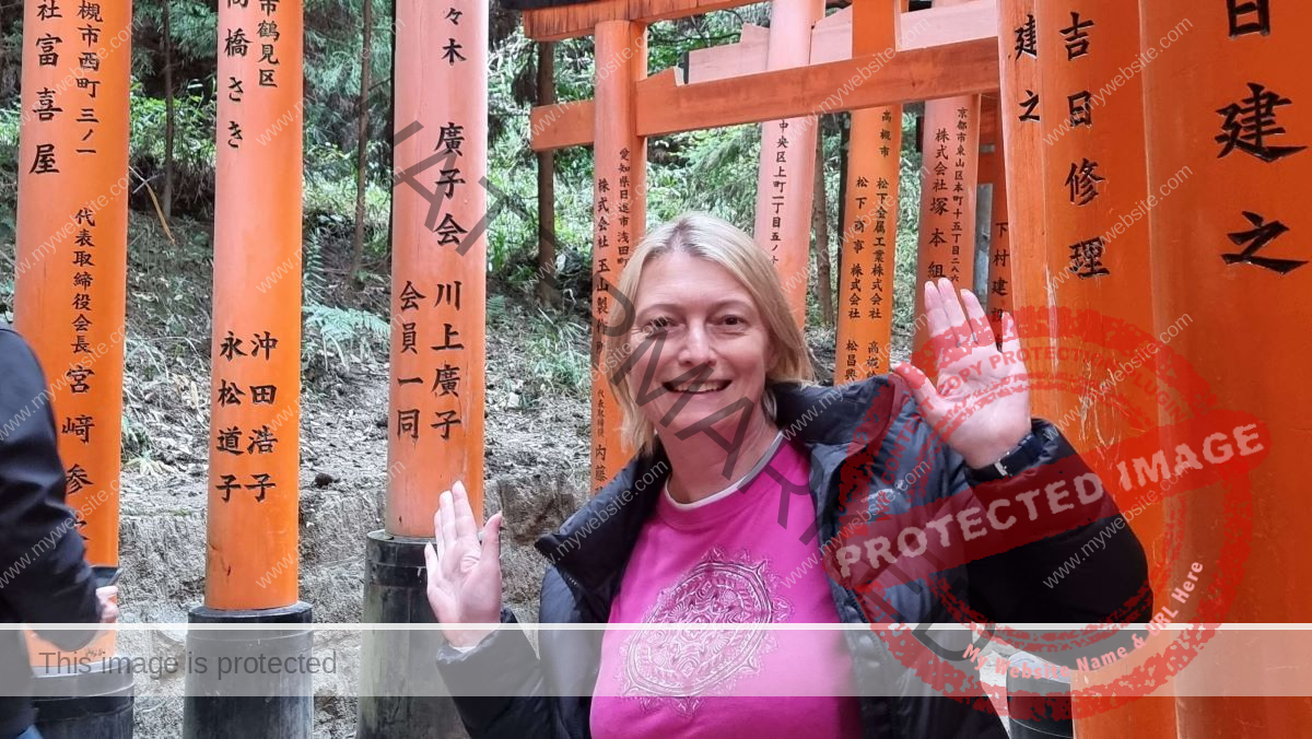 Diana Fels Torii Gates Fushimi Inari Taisha Kyoto Japan